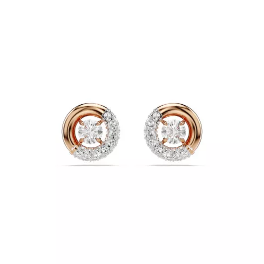 Swarovski® 'Dextera' Dames Verguld Metaal Oorknoppen - Rosékleurig 5692258