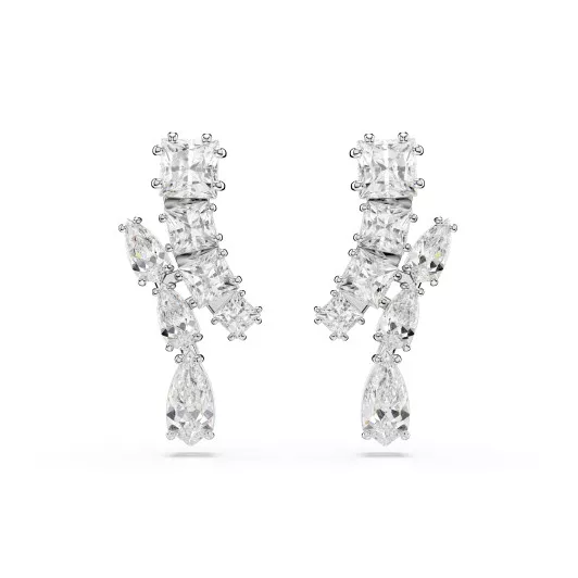 Swarovski® 'Matrix' Dames Metaal Oorhangers - Zilverkleurig 5700418