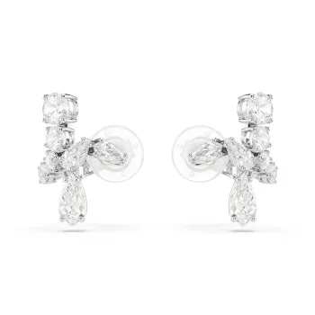 Swarovski® 'Matrix' Women's Base Metal Clip Earrings - Silver 5692523