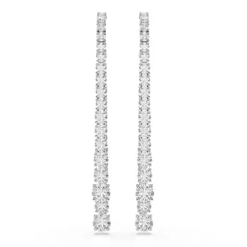 Swarovski® 'Matrix Tennis' Women's Base Metal Drop Earrings - Silver 5709257