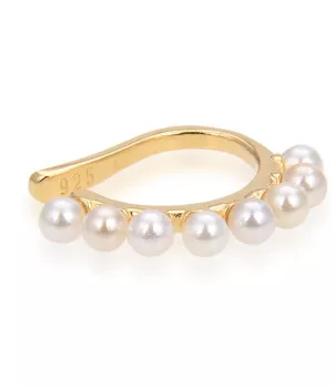 Gena.paris® 'Pearl' Women's Sterling Silver Earcuff - Gold GBO1218-Y