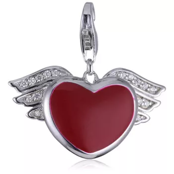 Esprit® 'Hearty Angel' Damen Sterling Silber Charm - Silber ESCH90881A000