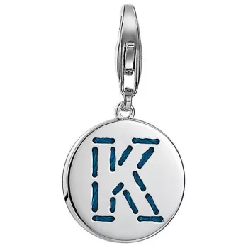 Esprit® 'Letter Fabric K' Damen Sterling Silber Charm - Silber ESCH91133A000