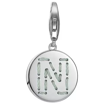 Esprit® 'Letter Fabric N' Damen Sterling Silber Charm - Silber ESCH91136A000