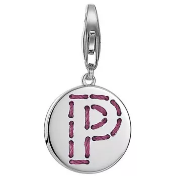 Esprit® 'Letter Fabric P' Damen Sterling Silber Charm - Silber ESCH91138A000