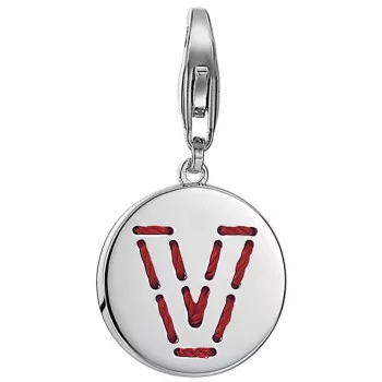 Esprit® 'Letter Fabric V' Damen Sterling Silber Charm - Silber ESCH91143A000