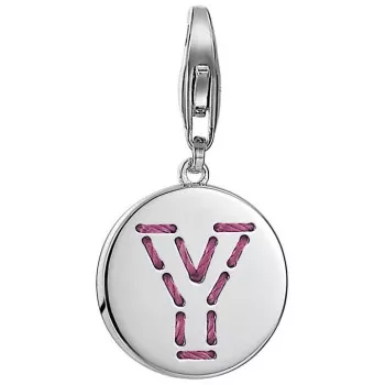 Esprit® 'Letter Fabric Y' Damen Sterling Silber Charm - Silber ESCH91146A000