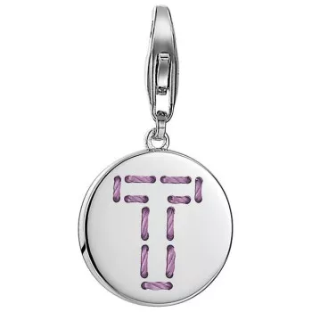 Esprit® 'Letter Fabric T' Damen Sterling Silber Charm - Silber ESCH91165A000