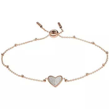 Fossil Jewellery® 'Flutter Hearts' Women's Stainless Steel Bracelet - Rosegold JF03647791