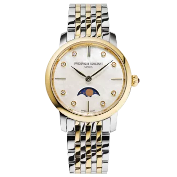 Frederique Constant® Analoog 'Slimline moonphase' Dames Horloge FC-206MPWD1S3B
