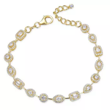 Gena.paris® 'Gabriella' Damen Sterling Silber Armbänd - Gold GB1557-Y