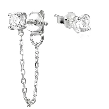 Gena.paris® 'Stone' Women's Sterling Silver Stud Earrings - Silver GBO1531-W