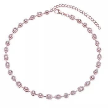 Gena.paris® 'Gabriella' Femmes Argent Sautoirs - Rosé GCH1557-R