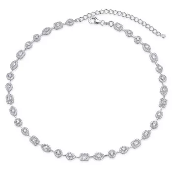 Gena.paris® 'Gabriella' Damen Sterling Silber Halsreifen - Silber GCH1557-W