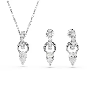 Swarovski® 'Mesmera' Women's Base Metal Set: Necklace + Earrings - Silver 5723197