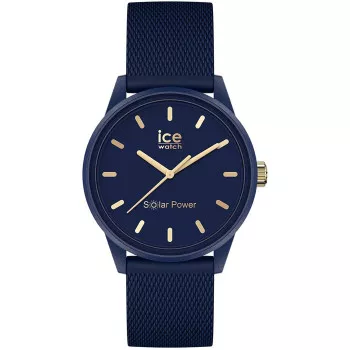 Ice Watch® Analogue 'Ice Solar Power - Navy Gold' Unisex's Watch (Small) 018743