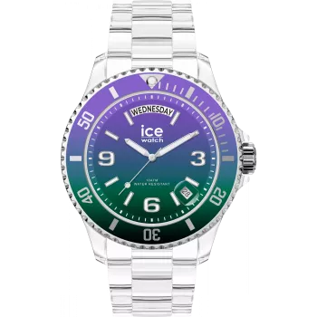 Ice Watch® Analogue 'Ice Clear Sunset - Purple Green' Unisex's Watch (Medium) 021433