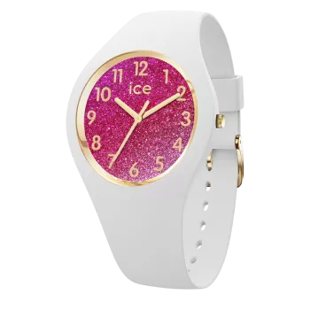 Ice Watch® Analog 'Ice Glitter - White Pink' Mädchen Uhr (Small) 022572