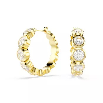 Swarovski® 'Imber Organic' Women's Gold Plated Metal Hoop Earrings - Gold 5711483