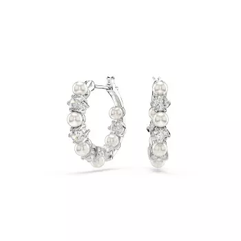 Swarovski® 'Matrix Pearl' Women's Base Metal Drop Earrings - Silver 5709256