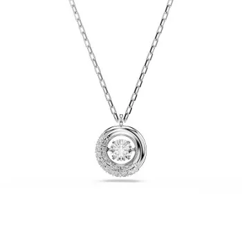 Swarovski® 'Dextera Round' Women's Base Metal Necklace - Silver 5733400