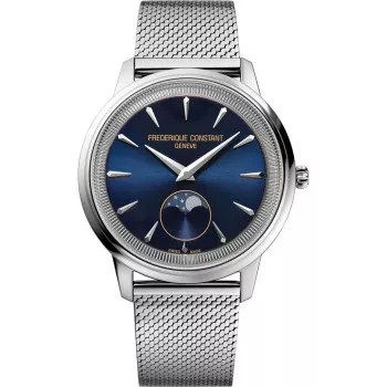 Frederique Constant® Analog 'Moneta Moonphase' Unisex Uhr FC-206N3S6B