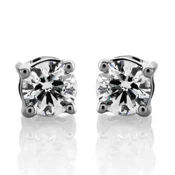 Orphelia® 'Giannina' Dames Witgoud 18K Oorknoppen - Zilverkleurig OD-5294