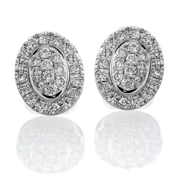 Orphelia® 'Kamilla' Women's Whitegold 18C Stud Earrings - Silver OD-5320