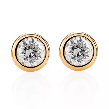 Orphelia® 'Alexandria' Dames Geelgoud 18K Oorknoppen - Goudkleurig OD-5331/1