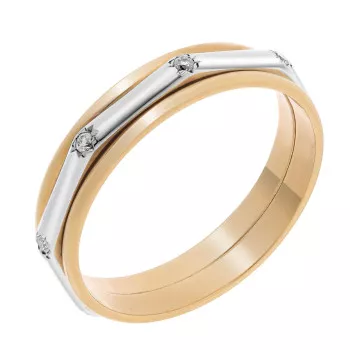 Orphelia® Dames Bicolore 18K Ring (sieraad) - Zilver/Goud RD-3015