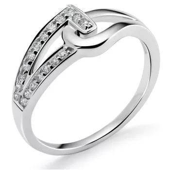 Orphelia®  Femmes Or blanc 18C Bague - Argent RD-3222