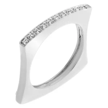 Orphelia® Women's Whitegold 18C Ring - Silver RD-3227