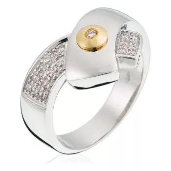 Orphelia®  Femmes Bicolore 18C Bague - argent/or RD-33012