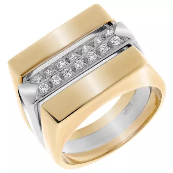 Orphelia® Women's Two-Tone 18C Ring - Silver/Gold RD-33017