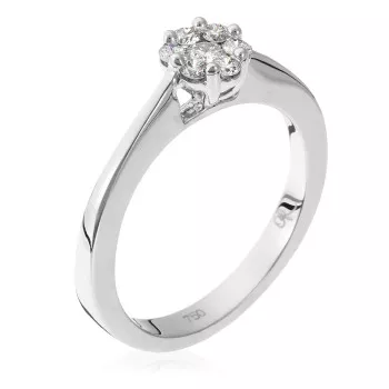 Orphelia® Women's Whitegold 18C Ring - Silver RD-3363