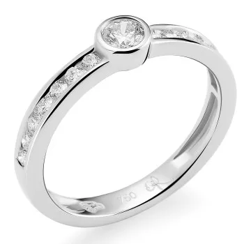 Orphelia®  Femmes Or blanc 18C Bague - Argent RD-3383