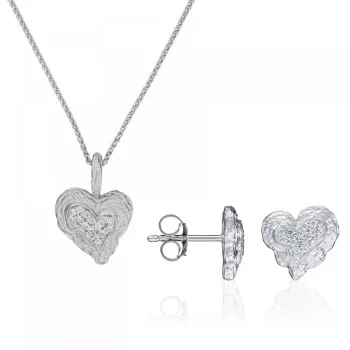 Orphelia® 'Hazel' Dames Zilver 925 925 Set: Ketting-Hanger + Oorbellen - Zilverkleurig SET-7082