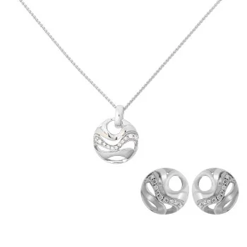 Orphelia® 'Elvina' Dames Zilver 925 925 Set: Ketting-Hanger + Oorbellen - Zilverkleurig SET-7085