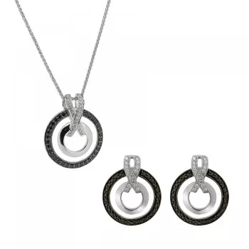 Orphelia® 'Azalea' Dames Zilver 925 925 Set: Ketting-Hanger + Oorbellen - Multi SET-7095/2