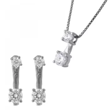 Orphelia® 'Lykke' Dames Zilver 925 925 Set: Ketting-Hanger + Oorbellen - Zilverkleurig SET-7128