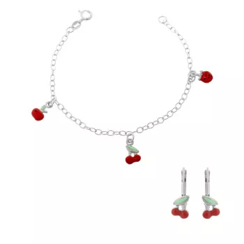 Orphelia® 'Apple' Kind Zilver 925 925 Set: Armband + Oorbel - Zilverkleurig SET-7149/2