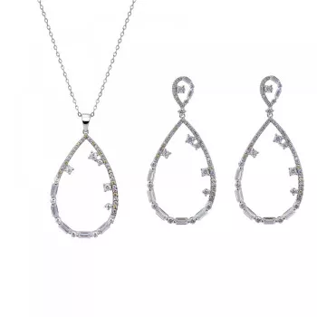 Orphelia® 'Islia' Dames Zilver 925 925 Set: Ketting + Oorbellen - Zilverkleurig SET-7423