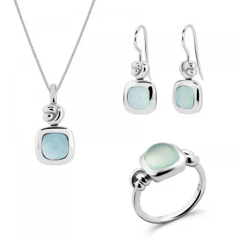 Orphelia® 'Anat' Femmes Argent Set: Necklace + Earrings + Ring - Argent SET-7467