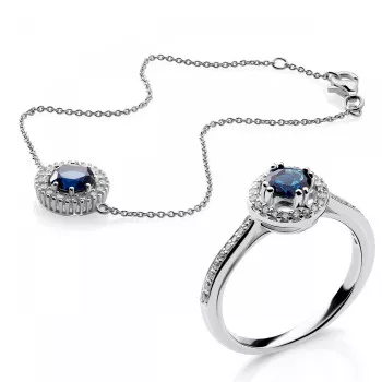 Orphelia® 'Kaia' Dames Zilver 925 925 Set: Armband + Ring - Zilverkleurig SET-7477/SA