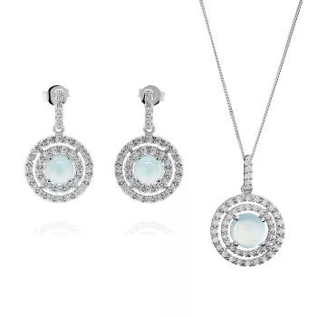 Orphelia® 'Rivera' Femmes Argent Set: Collier-Pendentif + Boucles d'oreilles - Argent SET-7481/BC