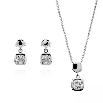 Orphelia® 'Myrela' Dames Zilver 925 925 Set: Ketting + Oorbellen - Zilverkleurig SET-7486