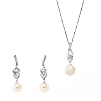 Orphelia® 'Clara' Dames Zilver 925 925 Set: Ketting-Hanger + Oorbellen - Zilverkleurig SET-7515