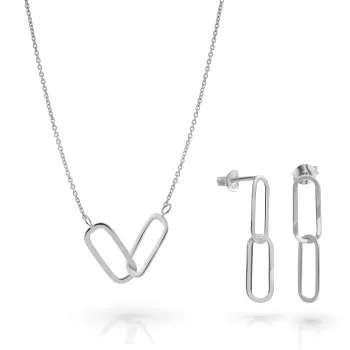 Orphelia® 'Rose' Dames Zilver 925 925 Set: Ketting + Oorbellen - Zilverkleurig SET-7561