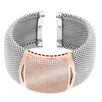 Orphelia® 'Senora' Damen Sterling Silber Armbänd - Silber/Rosa ZA-7162/1