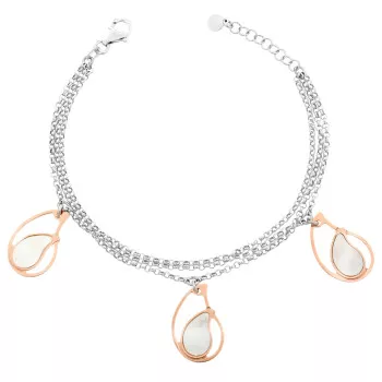 Orphelia® 'Lana' Damen Sterling Silber Armbänd - Silber/Rosa ZA-7164